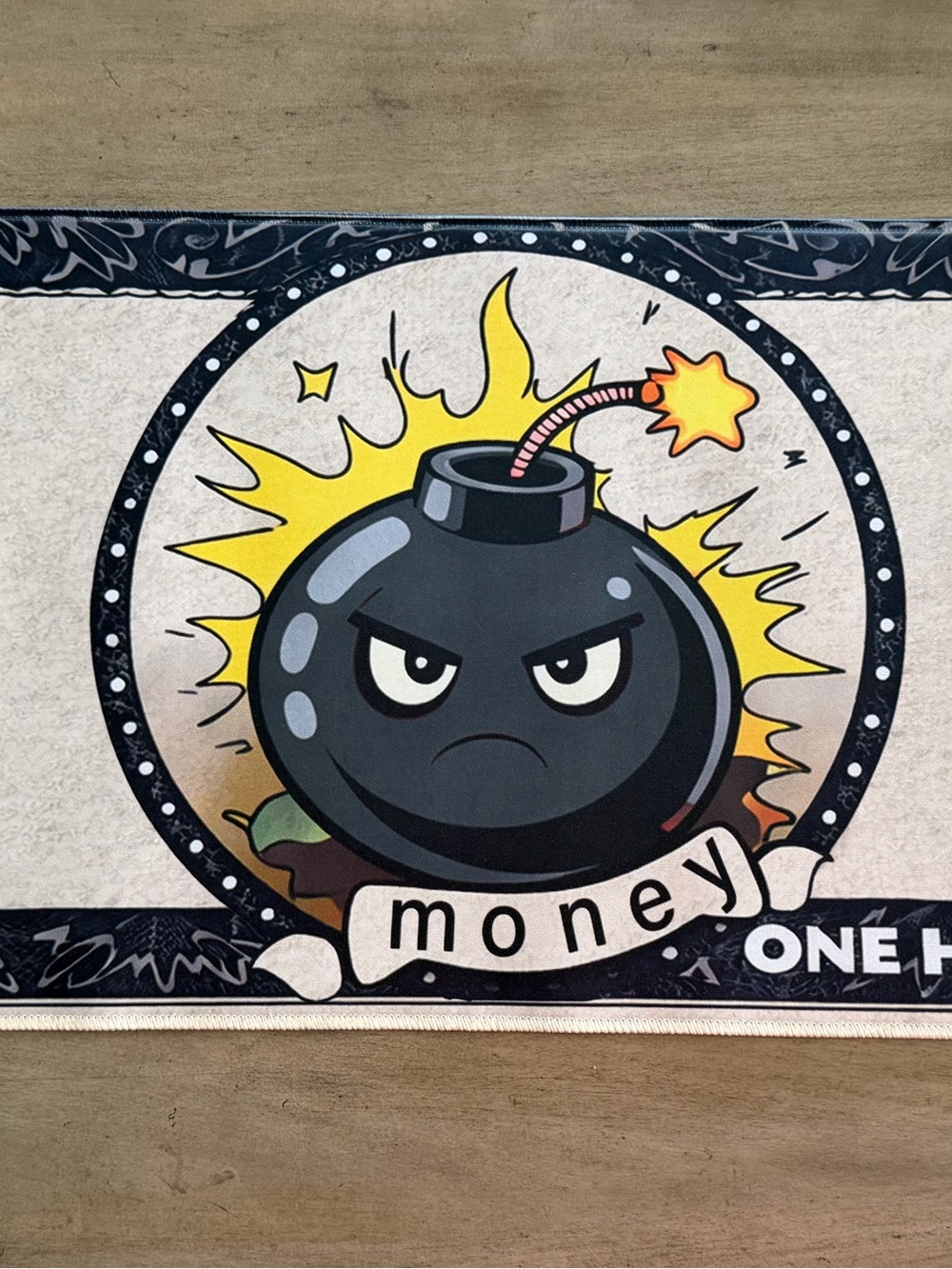 Funny Bomb Money Extended Gaming Mouse Pad Desk Mat 31x12 XXL